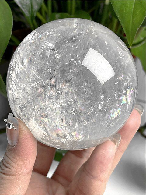AAA級☆天然レインボー水晶丸玉YT11B1/300B11A 超透明】天然レインボー 