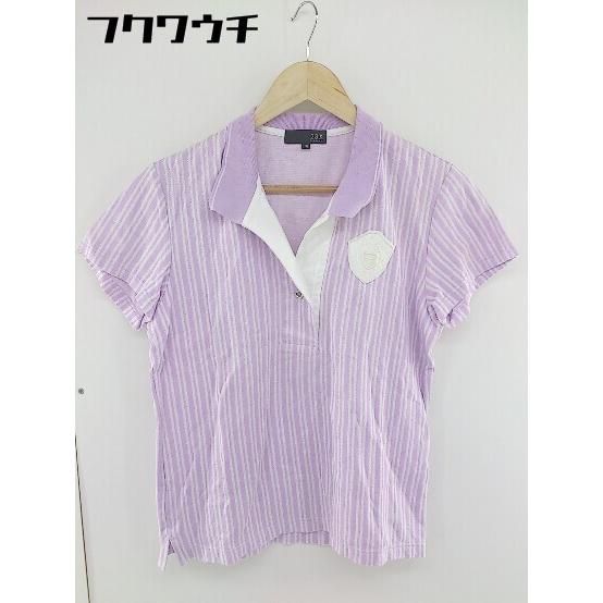 ◇ 23区 SPORT ニジュウサンクスポーツ 総柄 半袖 ポロシャツ サイズⅢ パープル系 レディース 【中古】 【1107260006281】