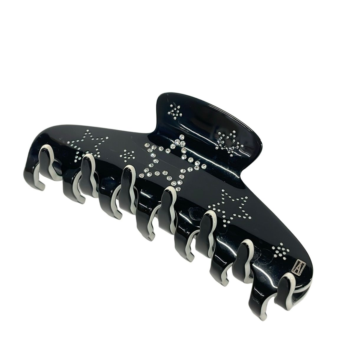 美品　ALEXANDRE DE PARIS ヘアクリップ ストーン　ブラック ALEXANDRE de PARIS(アレクサンドル ドゥ パリ) アクセサリー美品 - 黒