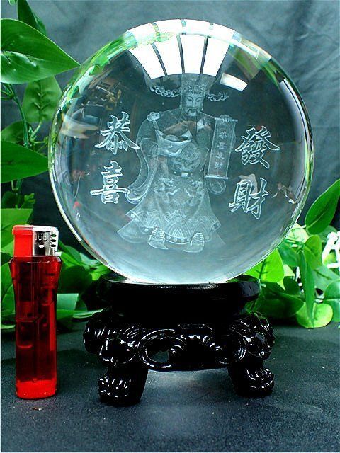 約:150mm 4245g 超綺麗(財神り)K9水晶丸玉YTB81B1/143B144