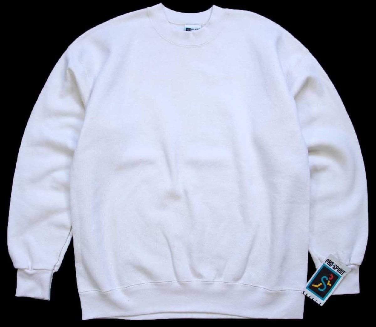 デッドストック★90s USA製 PRO SPIRIT 無地 スウェット アイボリー XL★ブランク オールド ビンテージ ナチュラル 生成り ビッグサイズ