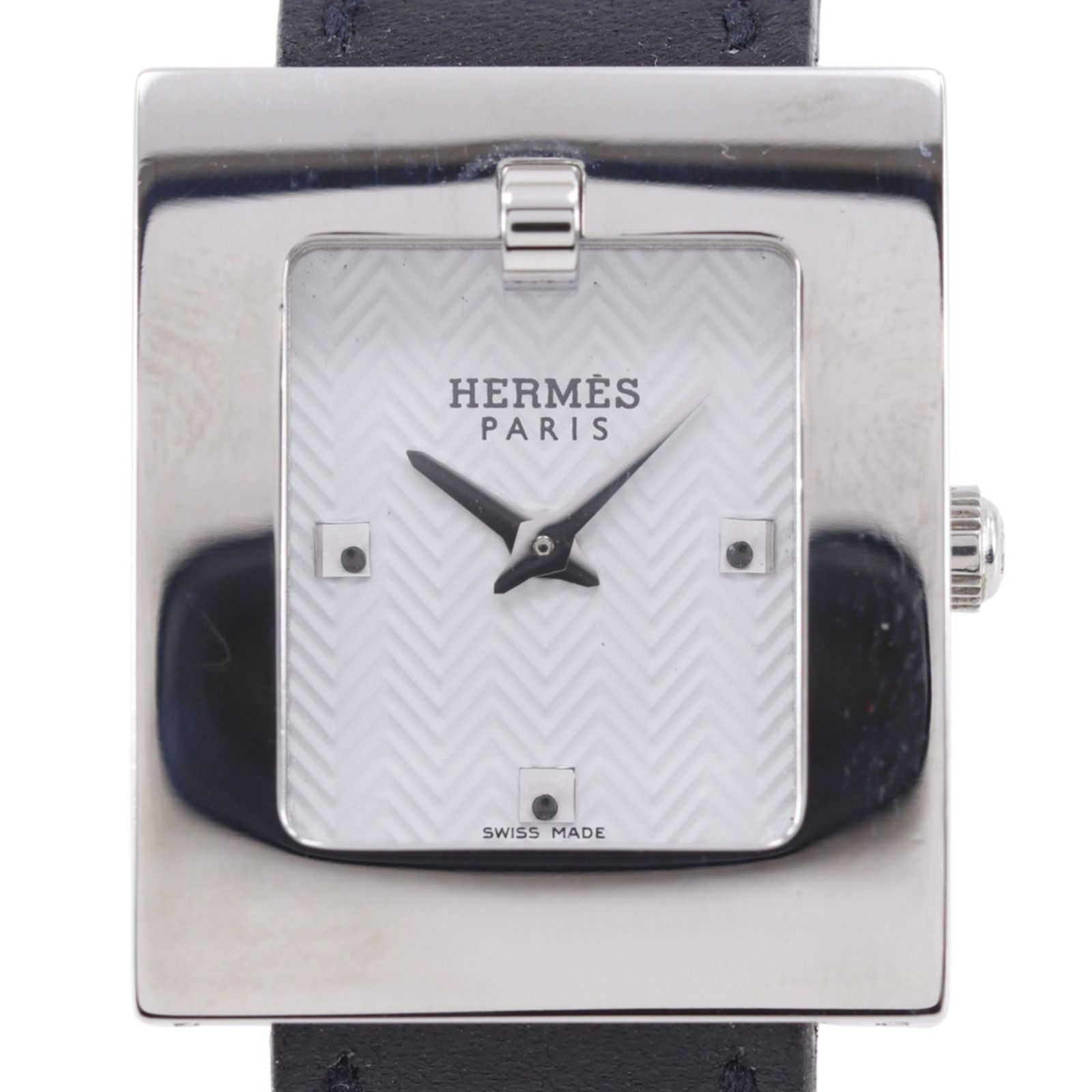 【HERMES】エルメス ベルトウォッチ BE1.110 ステンレススチール×レザー □E クオーツ アナログ表示 レディース 白文字盤 腕時計 44,880円