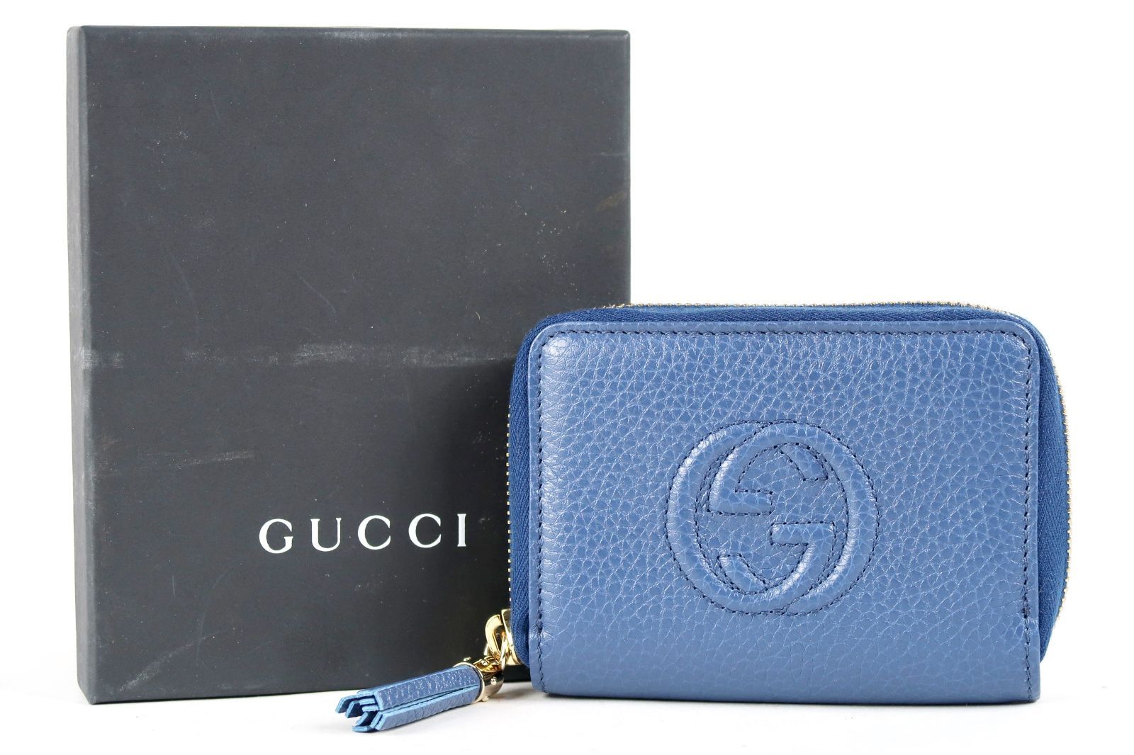 【新品同様・未使用】GUCCI グッチ GG コンパクト財布 コインケース ネイビー系 598209・2149【QG78】