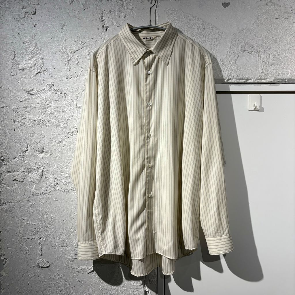 AURALEE オーラリー 25SS SUPER FINE WOOL STRIPE SHIRT ストライプ 