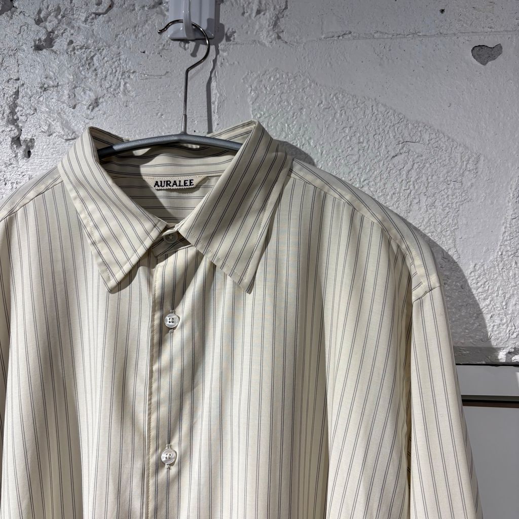 AURALEE オーラリー 25SS SUPER FINE WOOL STRIPE SHIRT ストライプ 