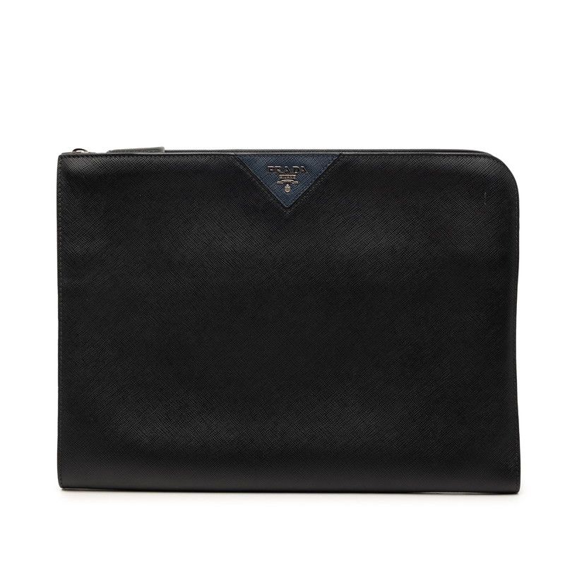 プラダ クラッチバッグ セカンドバッグ L字ファスナー 2VN003 ネロ ブラック サフィアーノレザー メンズ PRADA【1-0267270】