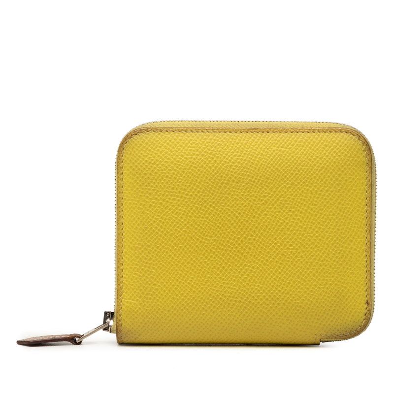 エルメス アザップ シルクイン コンパクト コインケース イエロー系 ヴォーエプソン レディース HERMES【1-0268397】