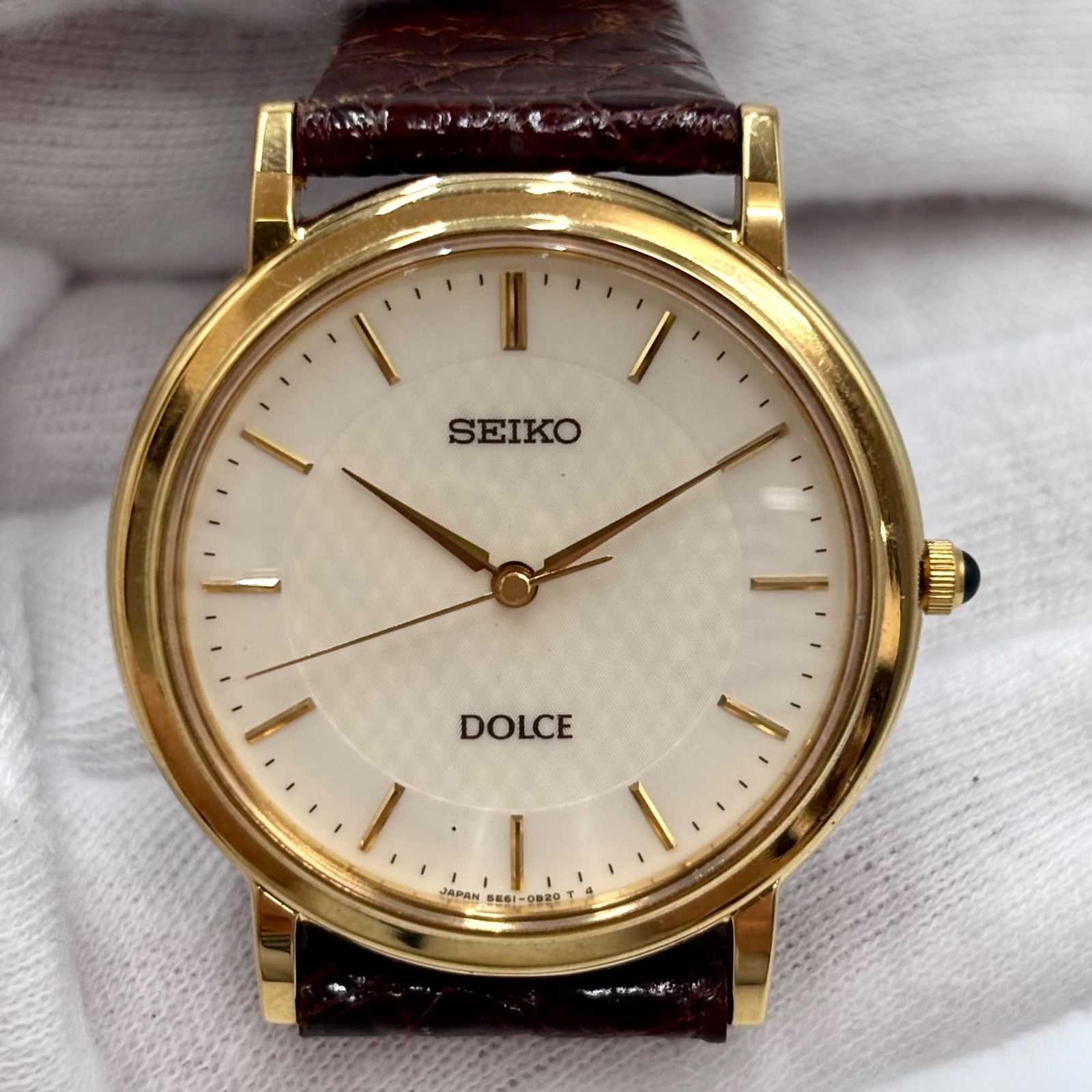 稼働/純正レザーベルト】SEIKO/セイコー DOLCE/ドルチェ 腕時計