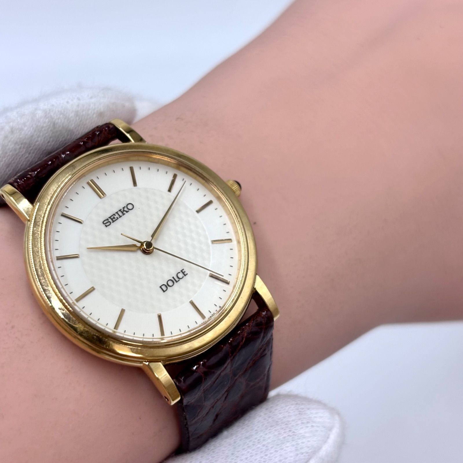 SEIKO セイコー DOLCE ドルチェ 腕時計 5E61-0A80 稼働品 稼働/純正レザーベルト】SEIKO/セイコー DOLCE/ドルチェ 腕時計