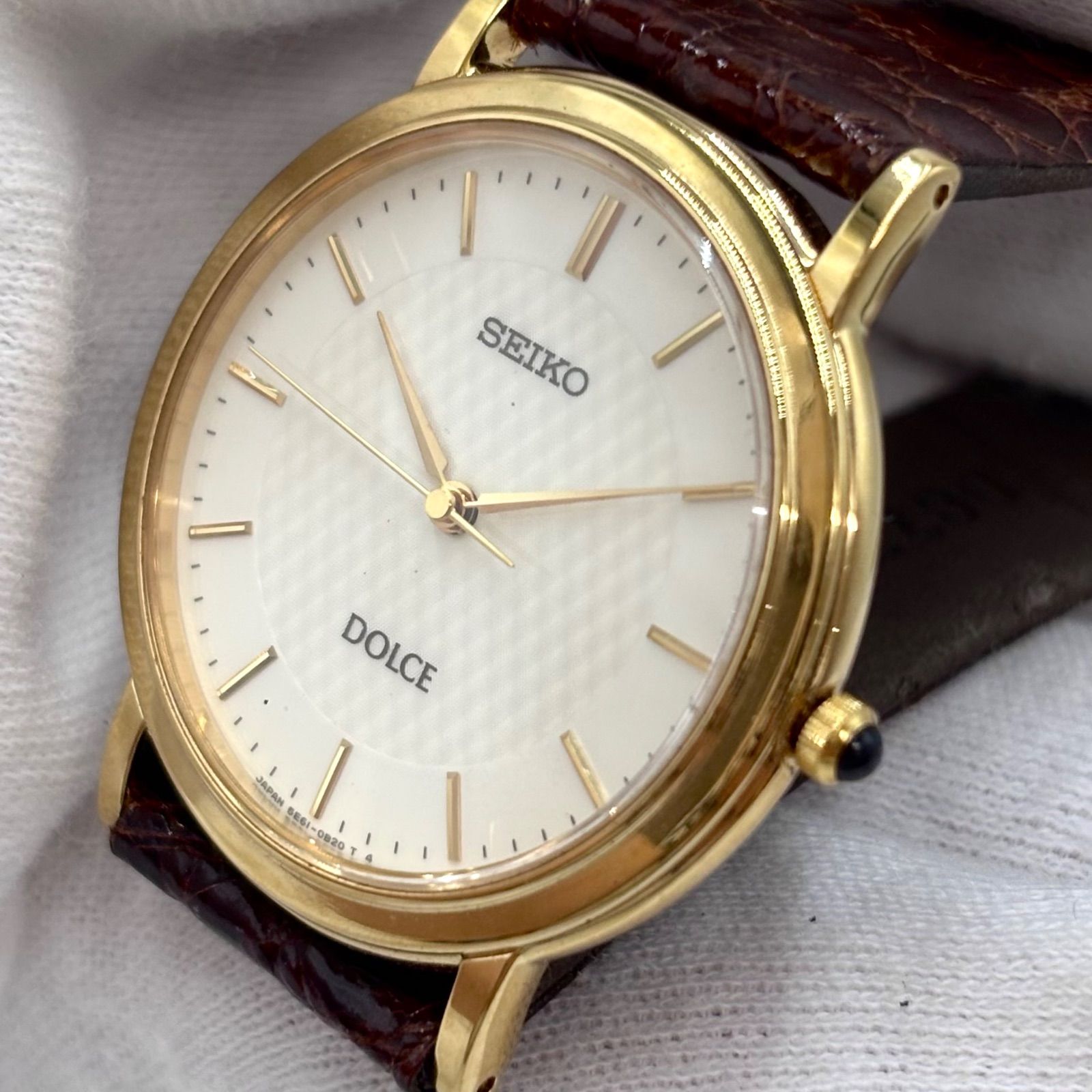 SEIKO セイコー DOLCE ドルチェ 腕時計 5E61-0A80 稼働品 稼働/純正レザーベルト】SEIKO/セイコー DOLCE/ドルチェ 腕時計