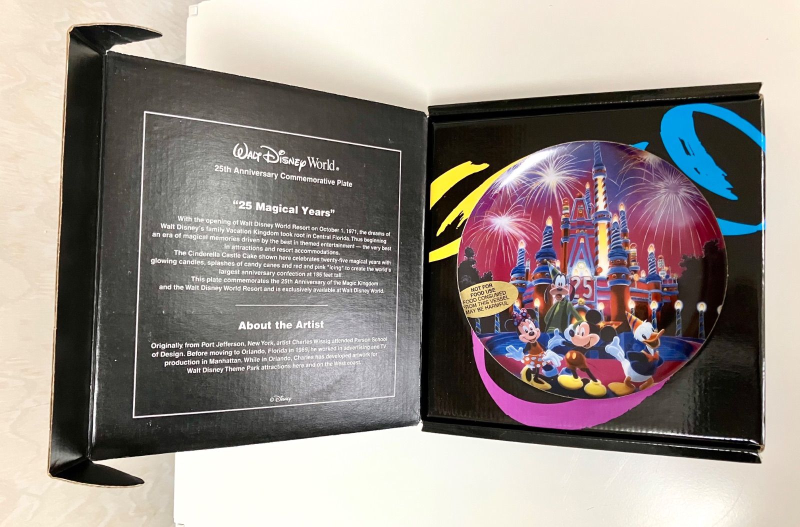 ディズニーワールド 25周年 記念プレート 未使用 箱付き 限定 ミッキー