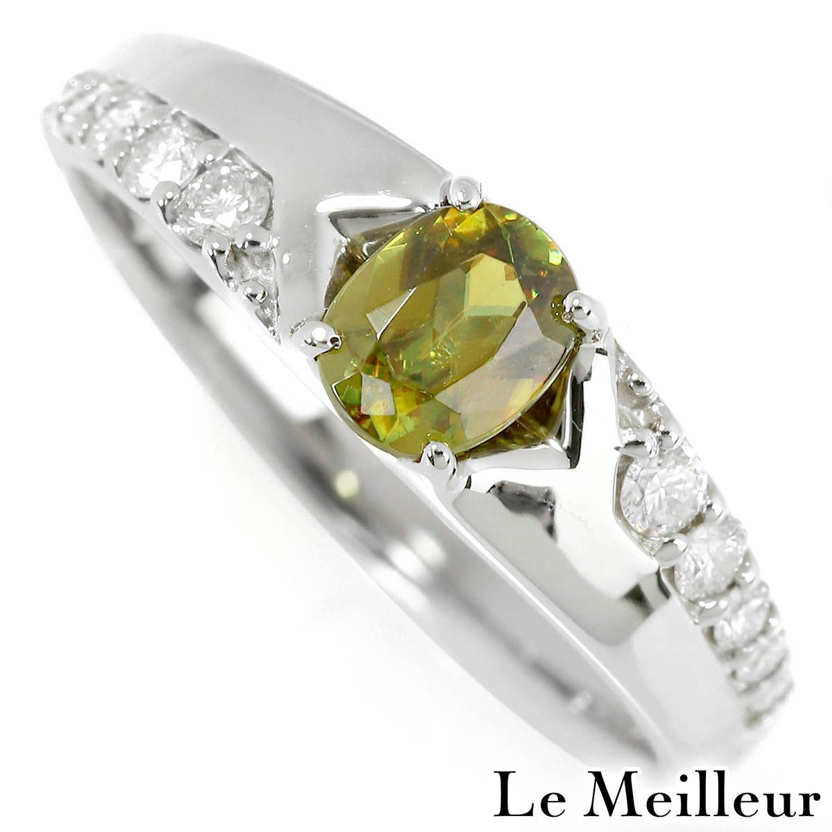 【新品仕上済】 スフェーン 0.52ct ダイヤモンド プラチナ Pt900 リング 12号 レディース 返品OK 51,600円
