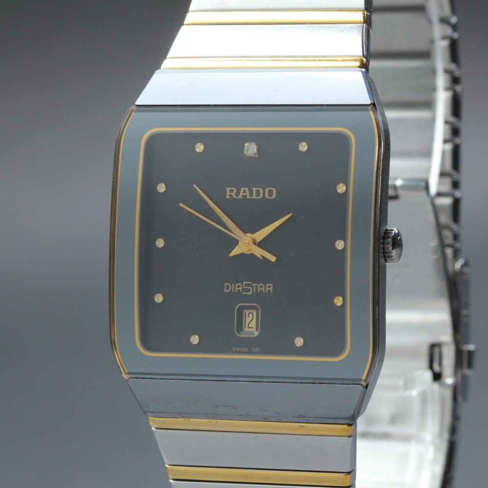 【稼働品】RADO Diastar 129.0266.3 デイト スクエア クオーツ メンズ #17180