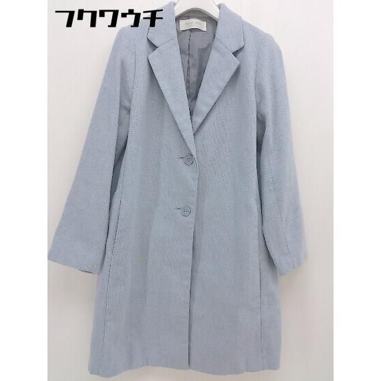 ■ chocol raffine robe ショコラ フィネ ローブ スリット 長袖 チェスター コート サイズF サックスブルー レディース 【中古】 【1112070001722】