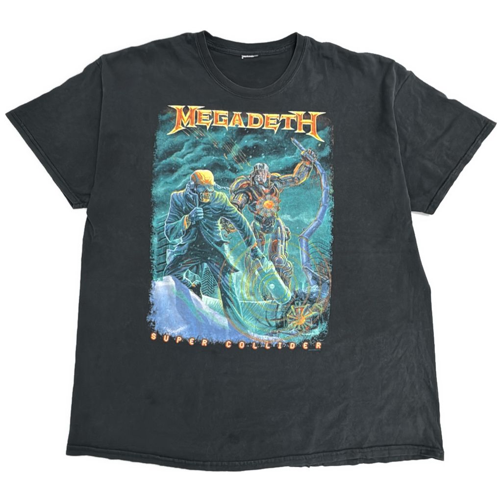 MEGADETH メガデス Super Collider 半袖Ｔシャツ バンド ブラック(メンズ XL相当)中古 古着 Y1581