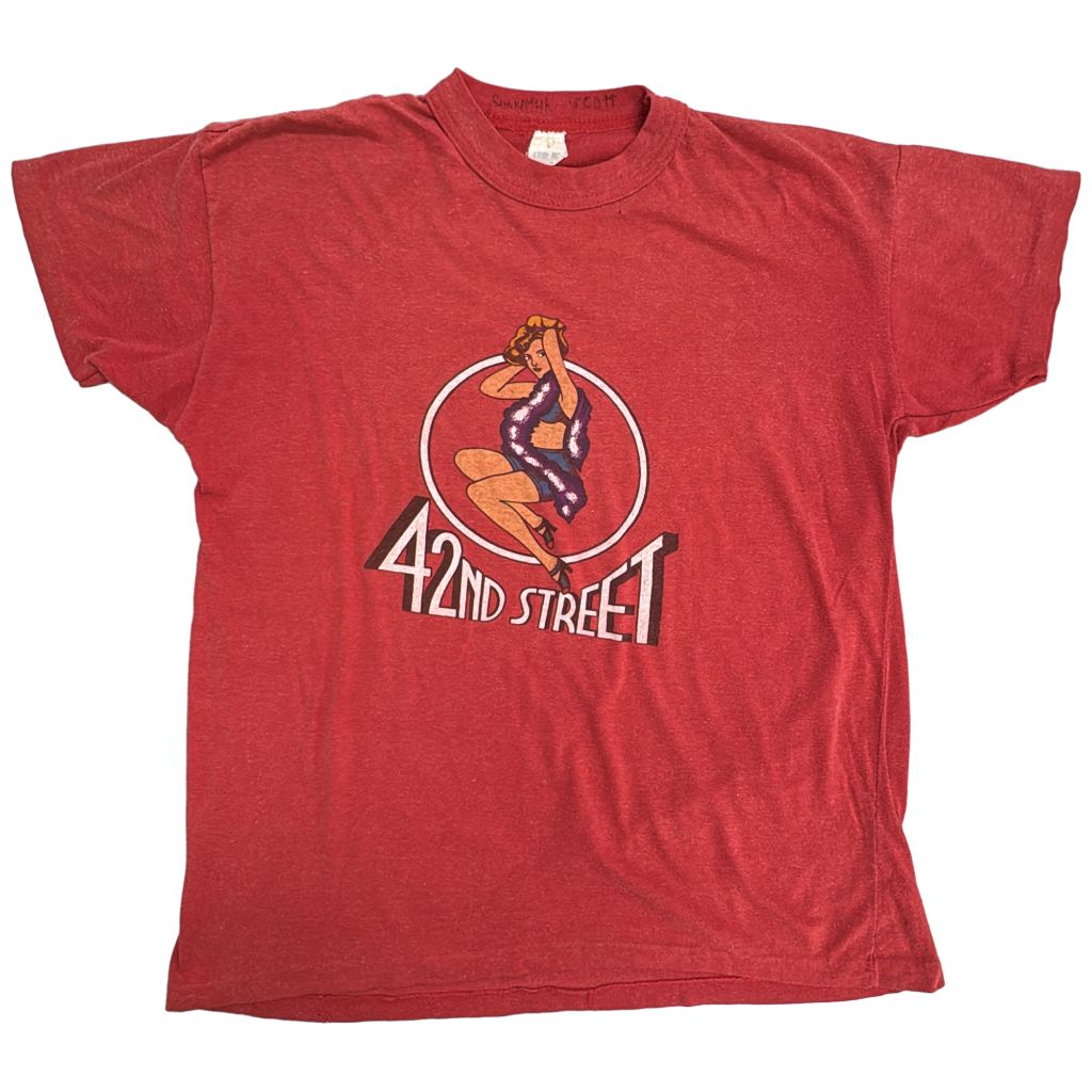 80年代 ポルトガル製 42nd Street 四十二番街 半袖Ｔシャツ ムービー ミュージカル レッド(メンズ)中古 古着 Y1634