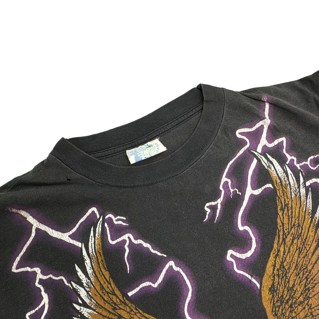 90年代 TOURCHAMP アメリカンサンダー イーグル 半袖Tシャツ ブラック