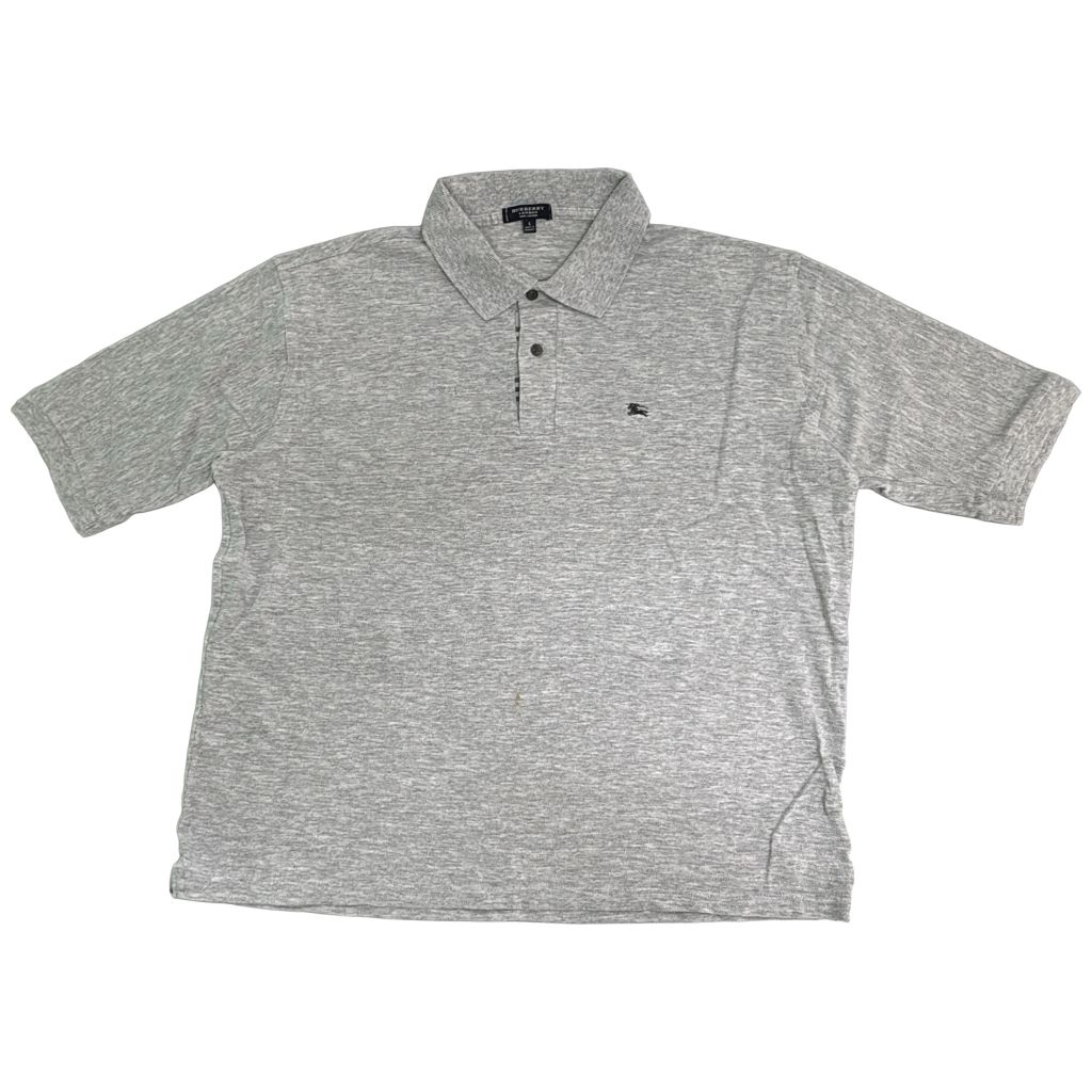 イングランド製 BURBERRY バーバリー ポロシャツ グレー(メンズ L)中古 古着 Y1661