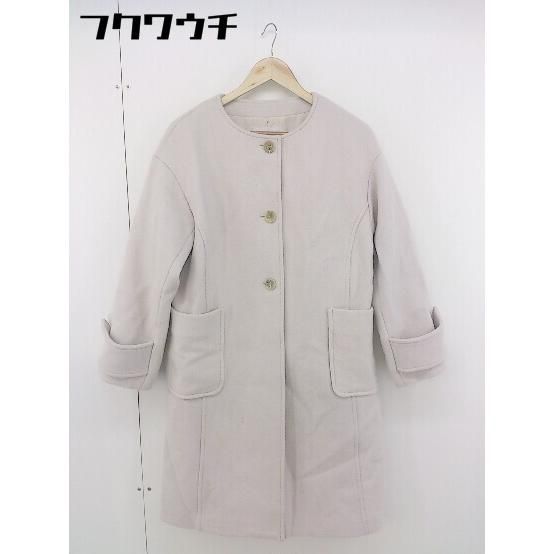 ■ le.coeur blanc ルクールブラン 長袖 ノーカラー ジャケット サイズ 38 ベージュ レディース 【中古】 【1201180002382】