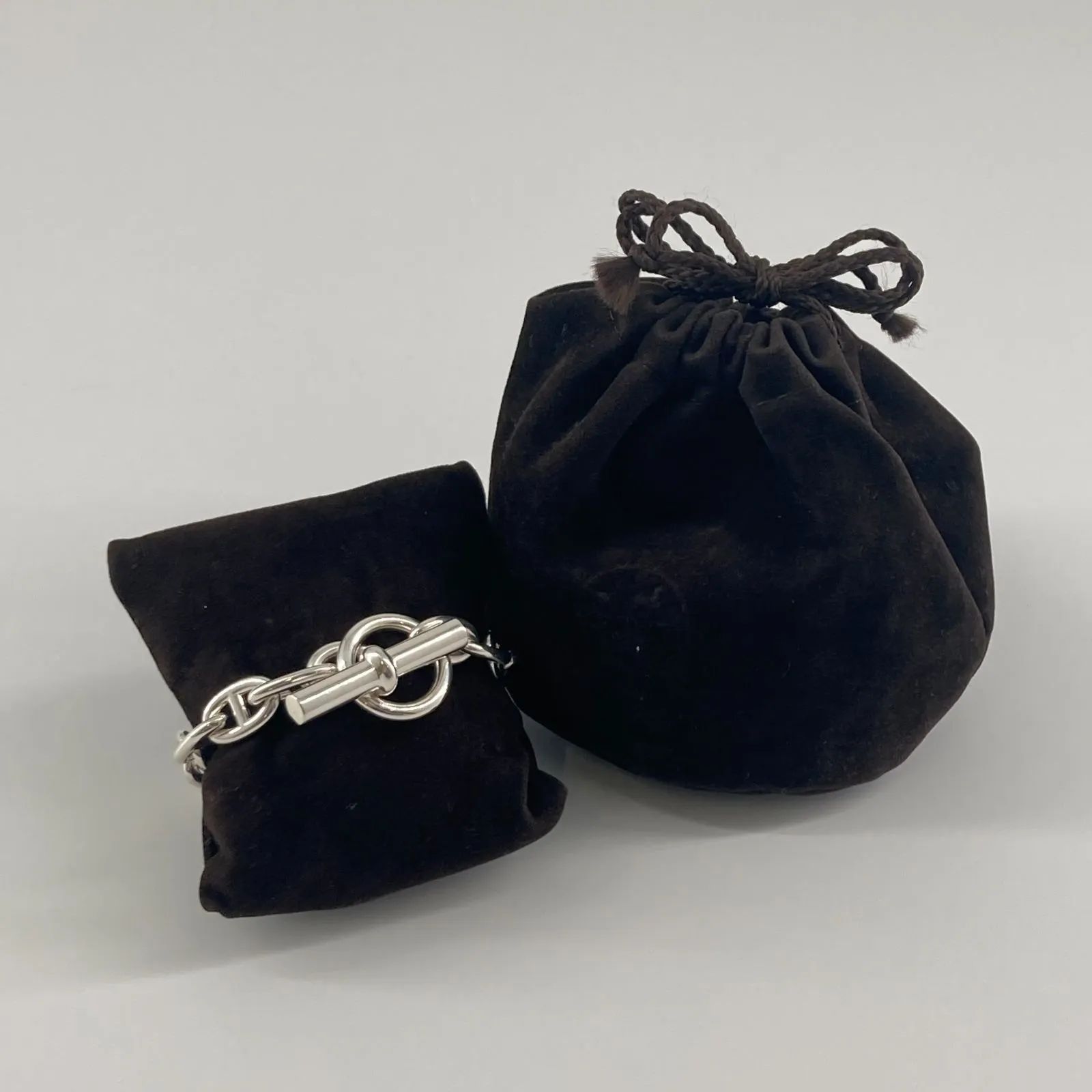 HERMES(エルメス)　シェーヌダンクル　MM　14コマ　ブレスレット　Ag925　52.5g　シルバー 163,350円