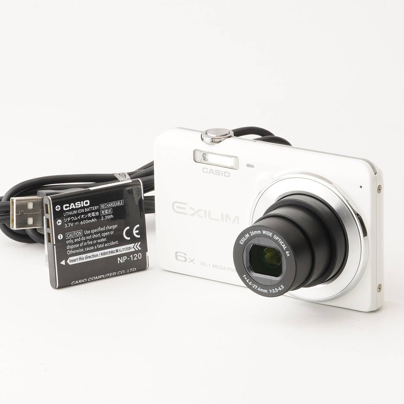 カシオ Casio EXILIM EX-ZS26 ホワイト 4x 広角 光学ズームJ