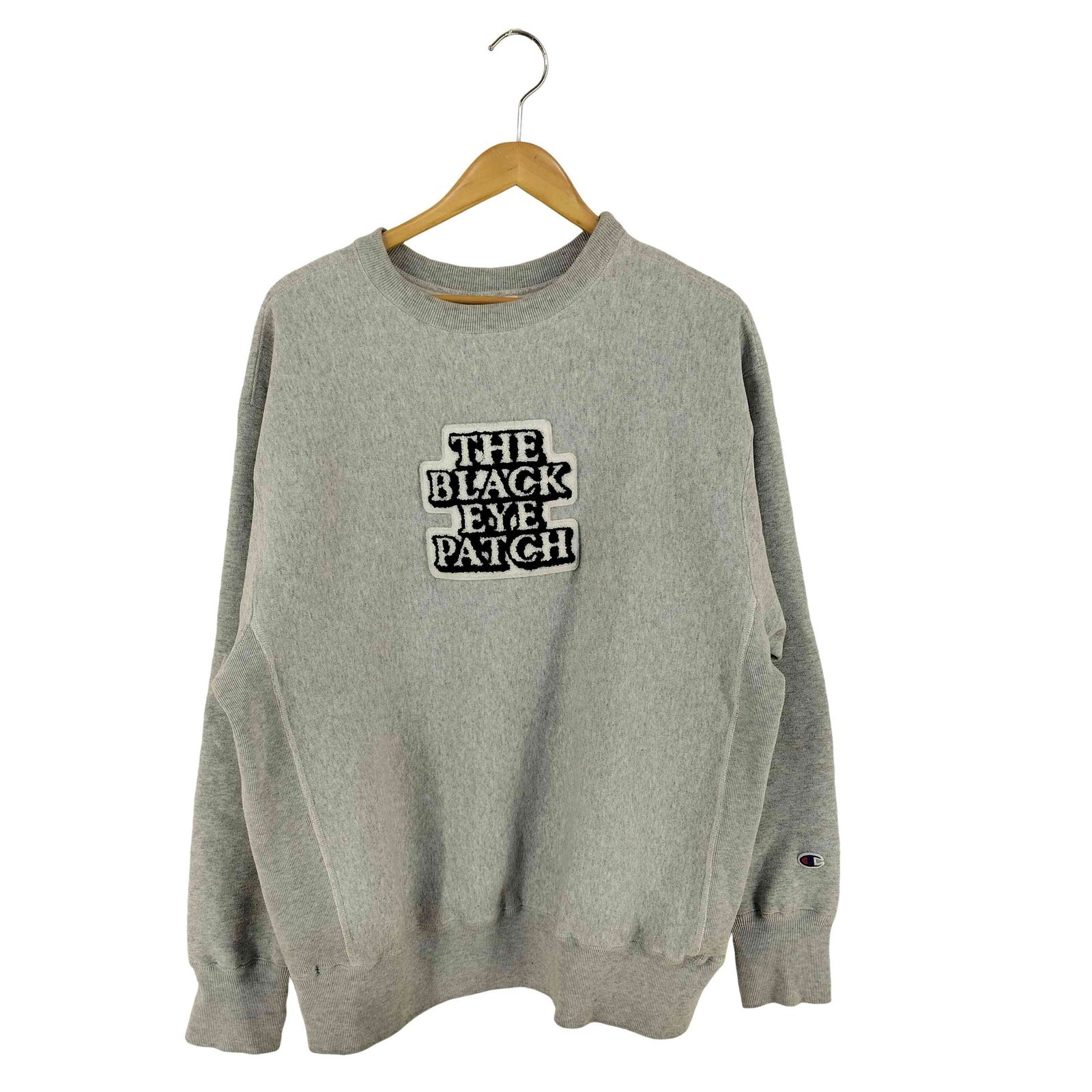 ザブラックアイパッチ THE BLACK EYE PATCH champion REVERSE WEAVE ボディ 相良ワッペン スウェット メンズ JPN：L