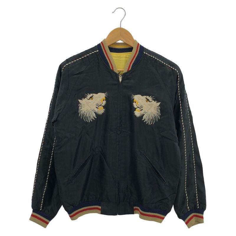 【中古】テーラー東洋 WHITE TIGER×EAGLE＆DRAGON スカジャン ブラック×イエロー S TT13608[24]