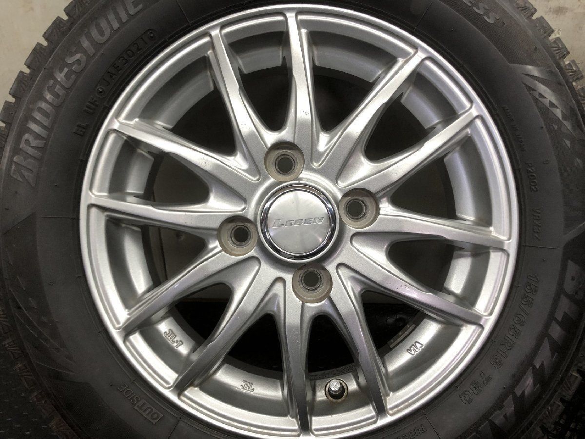 BS BLIZZAK VRX3 155/65R13】スタッドレス【LEBEN 13インチ 4J4HPCD100 