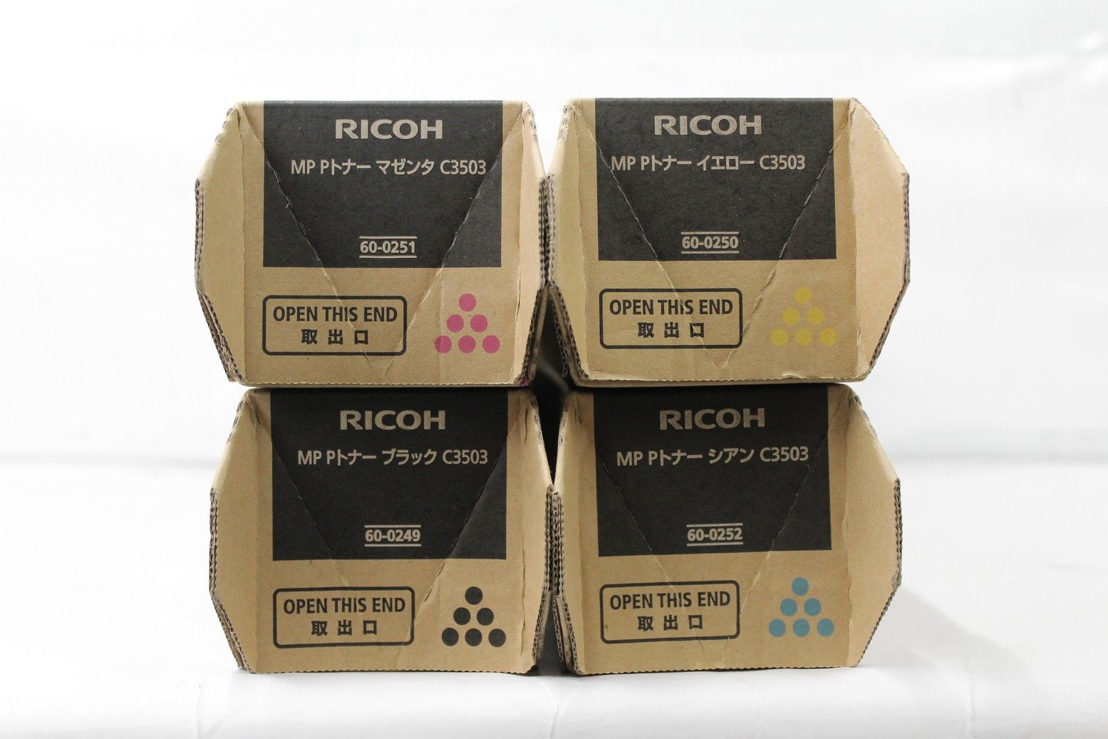 未使用 RICOH 純正 トナー C3503 4色（シアン・マゼンタ・イエロー・ブラック） リコー IT4XCQ8MFADC-D-G075-byebye