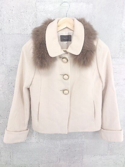 ◇ JUSGLITTY ジャスグリッティー フォックスファー 長袖 ジャケット 1 ピンクベージュ レディース 【中古】 【1002797613219】