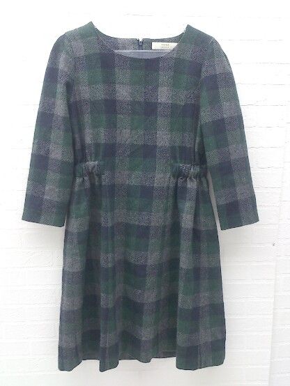 ◇ BEAMS LIGHTS ビームス ライツ 長袖 膝丈 ワンピース 38 グリーン ネイビー グレー レディース 【中古】 【1002797596987】