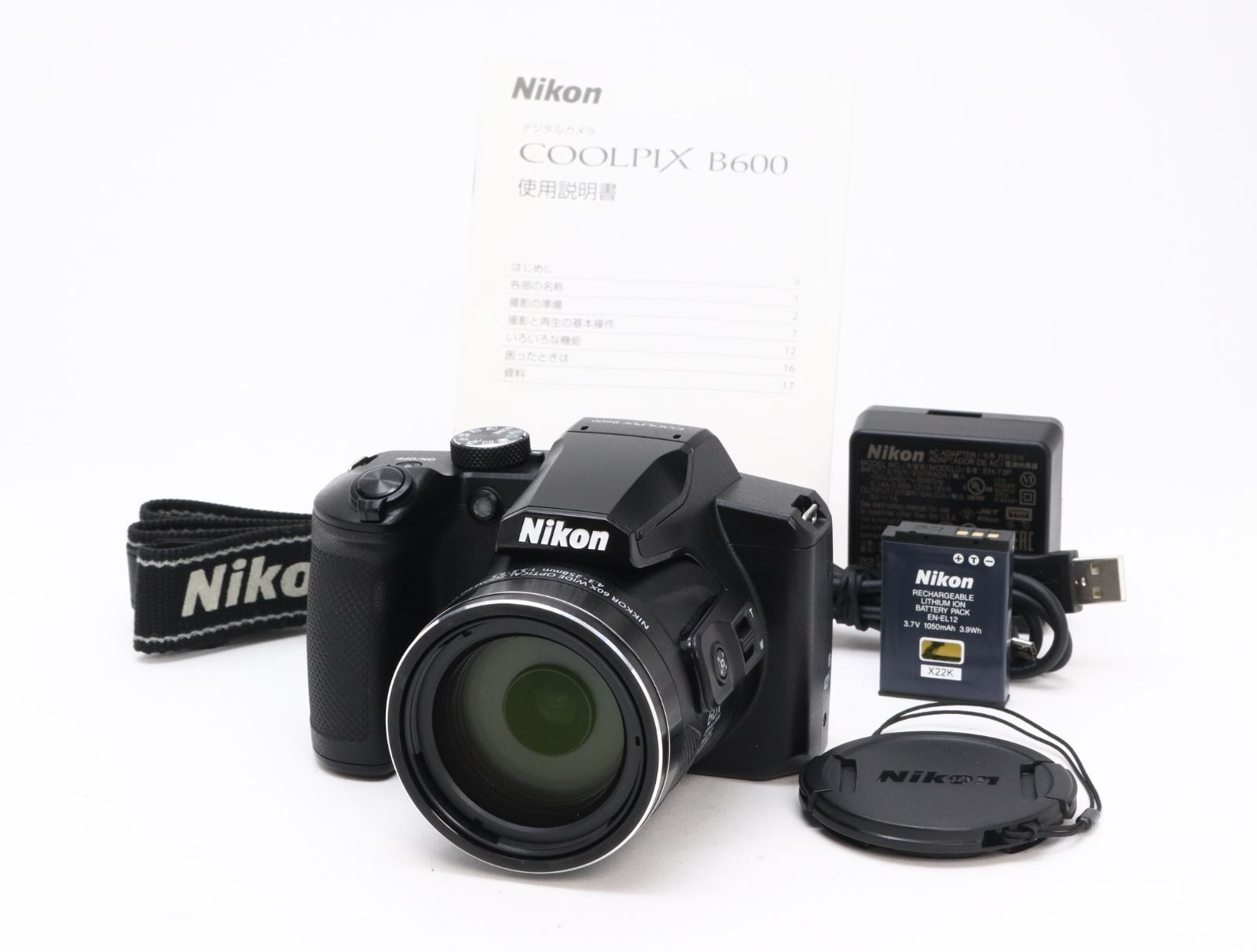 AB+ (良品) Nikon ニコン COOLPIX B600 ブラック 初期不良返品対応 55-94