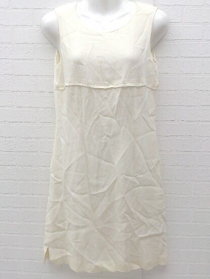 ◇ totalite トータリテ ノースリーブ 膝丈 ワンピース アイボリー * 1002799228770 【中古】 【1002799228770】