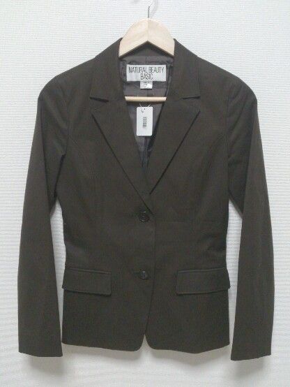 ◇ NATURAL BEAUTY BASIC ナチュラルビューティーベーシック 2B シングル 長袖 テーラード ジャケット M ブラウン * 1002799162579 【中古】 【1002799162579】