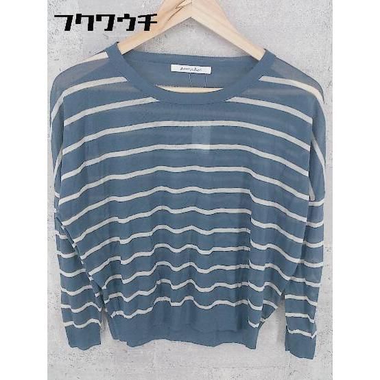 ◇ Adam et Rope’ アダム エ ロペ ボーダー 長袖 ニット セーター 38サイズ ブルー オフホワイト レディース 【中古】 【1002799015882】
