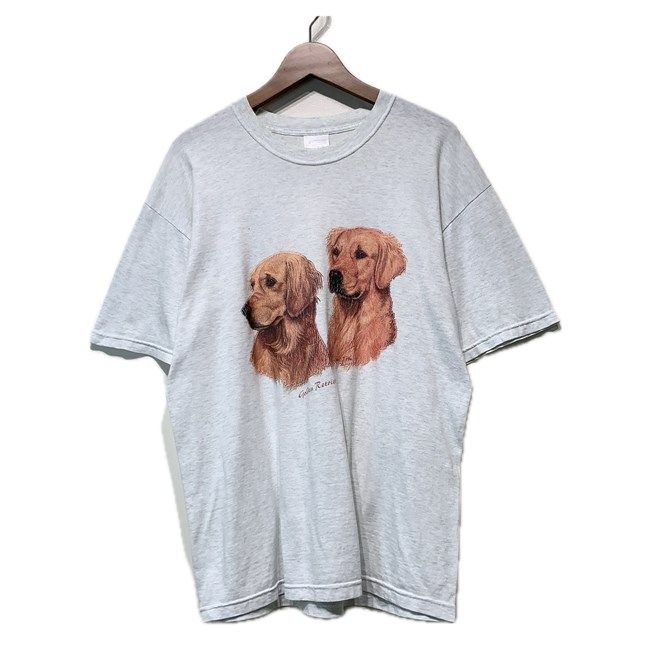 【中古】　SCREEN STARS　Tシャツ　90s vintage　90年代　半袖　カットソー　トップス　クルーネック　アニマル　イヌ　ドッグ　ゴールデンレトリーバー　プリント　古着　/1953