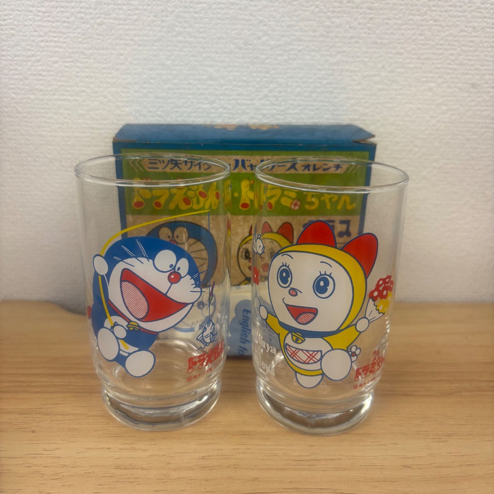 ☆Rainbow☆三ツ矢サイダーバ☆ドラえもんドラミちゃんグラス19箱 希少 昭和レトロ】ドラえもん ドラミちゃん グラス 2客セット 三ツ矢