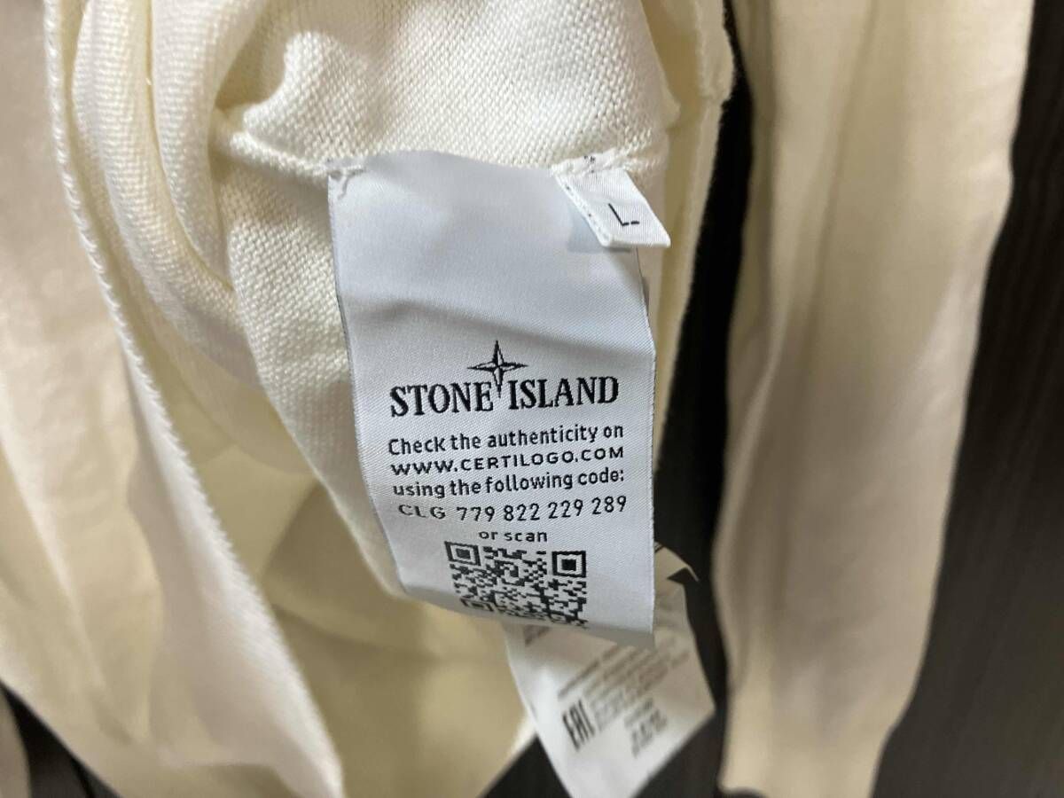 20ss STONE ISLAND knit 薄手ニットセーター Lサイズ ホワイト