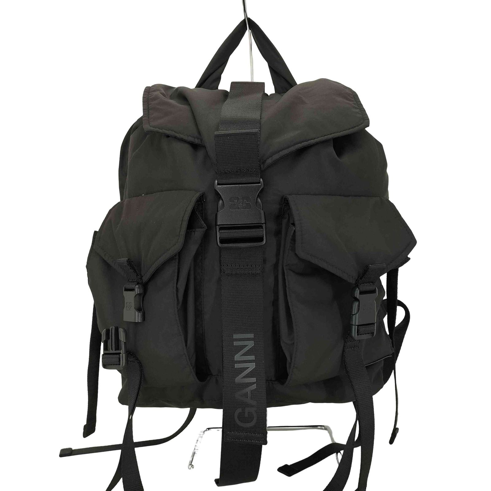 ガニー Ganni RECYCLED TECH BACKPACK ロゴ バックパック レディース ONE SIZE
