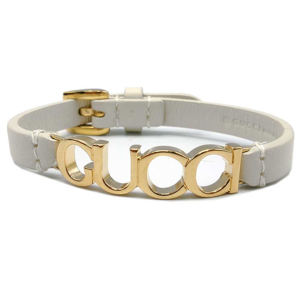 【新品】GUCCI グッチ ブレスレット レザー ロゴ スクリプト 796924 Sサイズ IAAEM ブティックライン