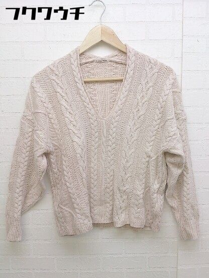 ◇ le.coeur blanc ルクールブラン Vネック ケーブル ニット セーター サイズ38 ピンクベージュ系 レディース 【中古】 【1103190000320】