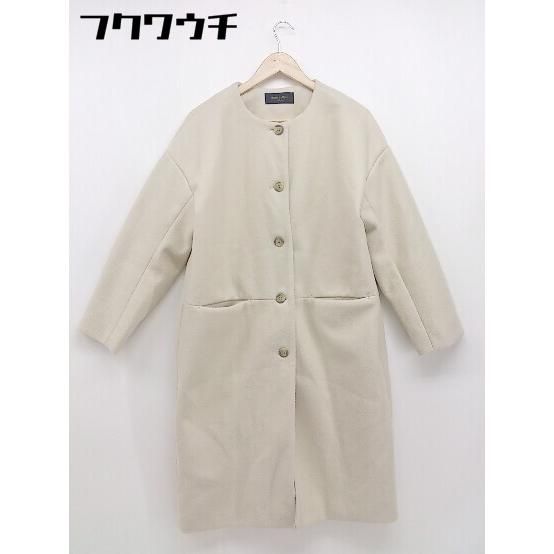 ■ chocol raffine robe ショコラ フィネ ローブ 長袖 ノーカラー コート サイズF ベージュ レディース 【1104210003048】