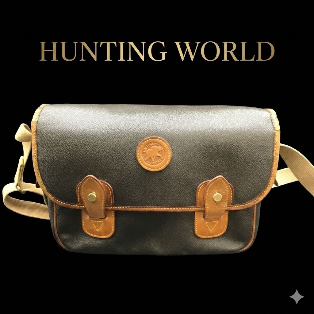 ハンティングワールド　メッセンジャーバッグ　スエード　ブラウン　スペイン製 ハンティングワールド HUNTING WORLD ショルダーバッグ メッセンジャー