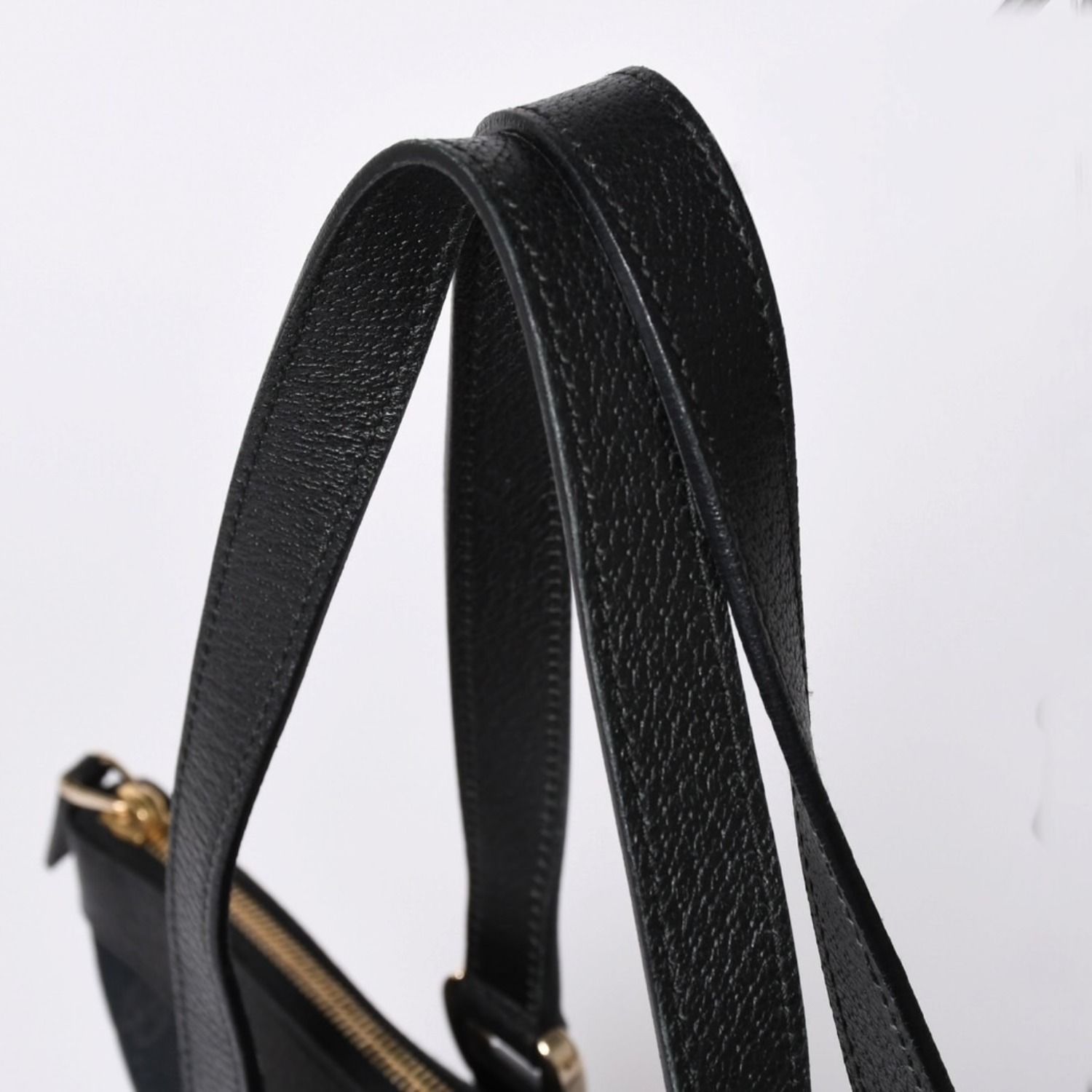 極美品 GUCCI グッチ アビーラインGGキャンバストートバッグ ブラック