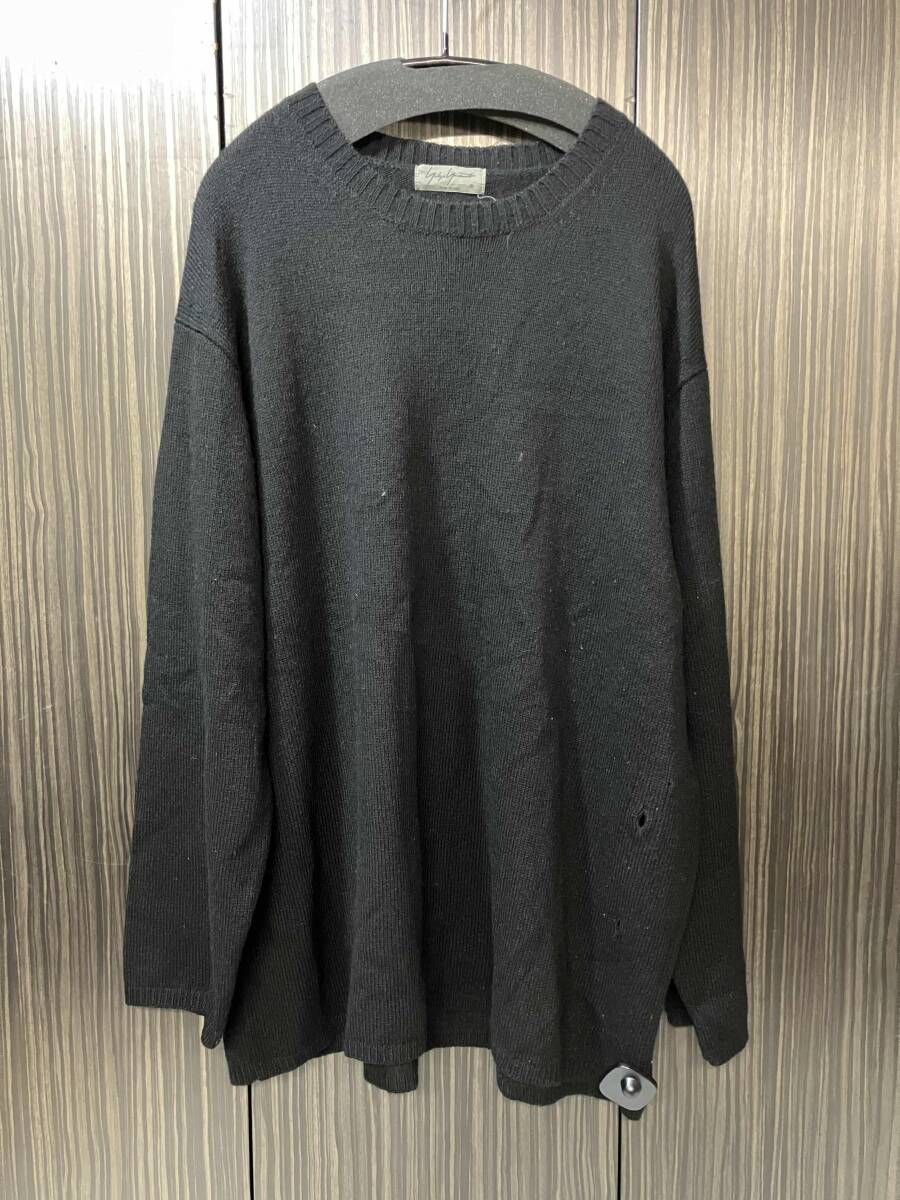 17aw YOHJI YAMAMOTO POUR HOMME knit ニット サイズ3 ブラック　ヨウジヤマモトプールオム　HK-K37-194
