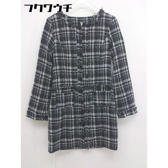 ◇ Delyle NOIR デイライルノアール ジップアップ 長袖 ロング ジャケット サイズ09 ブラック ホワイト レディース 【中古】 【1105060010354】