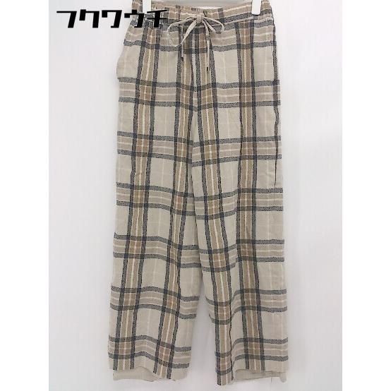◇ UNITED ARROWS ユナイテッドアローズ チェック パンツ サイズ36 ベージュブラウン系 レディース 【中古】 【1105040003437】