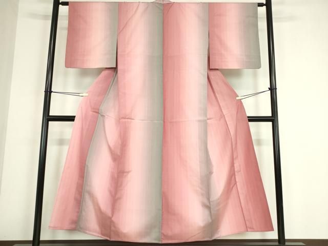 平和屋着物▽上質な紬　単衣　霞文　正絹　逸品　DABE4527az