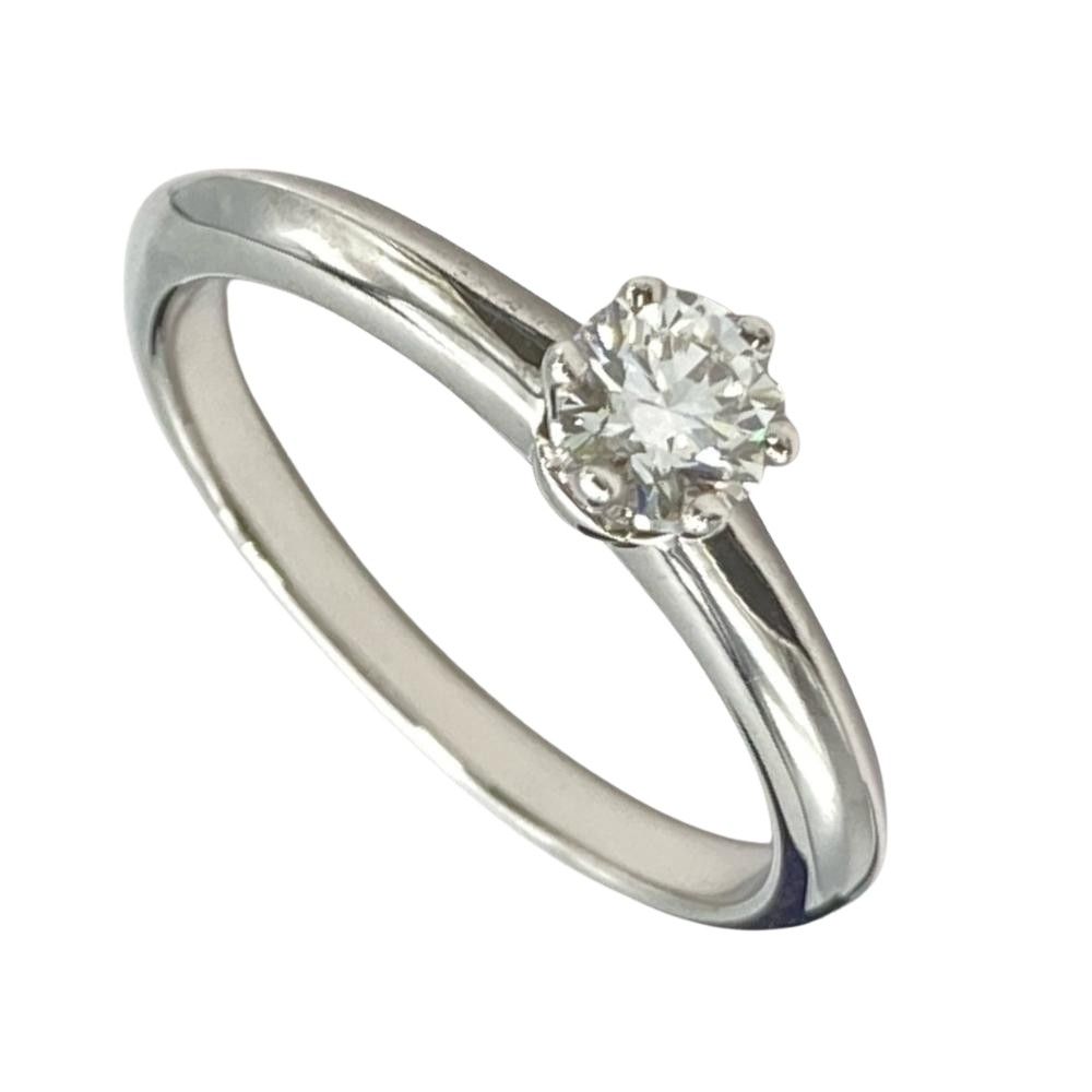 ティファニー Tiffany&Co. ソリティア リング 指輪 ダイヤモンド 0.26ct 約8号 Pt950 3.6g プラチナ H/VS2/GOOD レディース【中古】