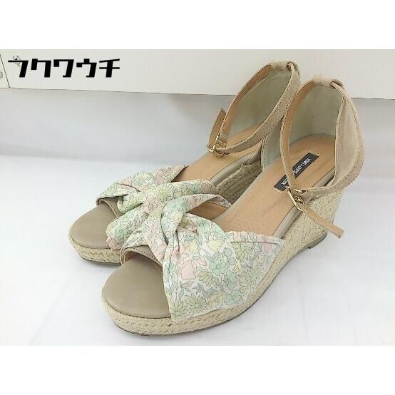 ◇ NATURAL BEAUTY BASIC エスパドリーユ サンダル シューズ サイズL ホワイト系 ベージュ系 レディース 【中古】 【1105260014954】